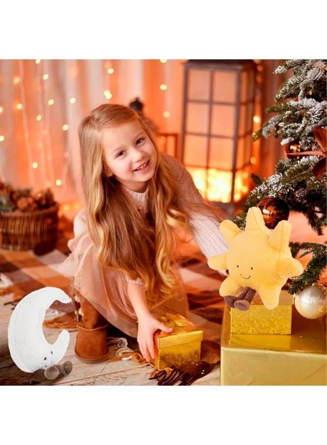 XICEN Sun and Moon Plush 12 inch, Smiling Sun Pillow, Cute Moon Pillow, Soft Plush Toy for Children's Sleep Toy & Birthday Gift - Image 3